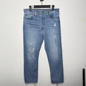 Levi's Womens Jeans Size 31 Wedgie Straight Light Wash Blue Denim High Rise